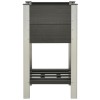 Plantenbak verhoogd met schap 50x50x90 cm HKC grijs